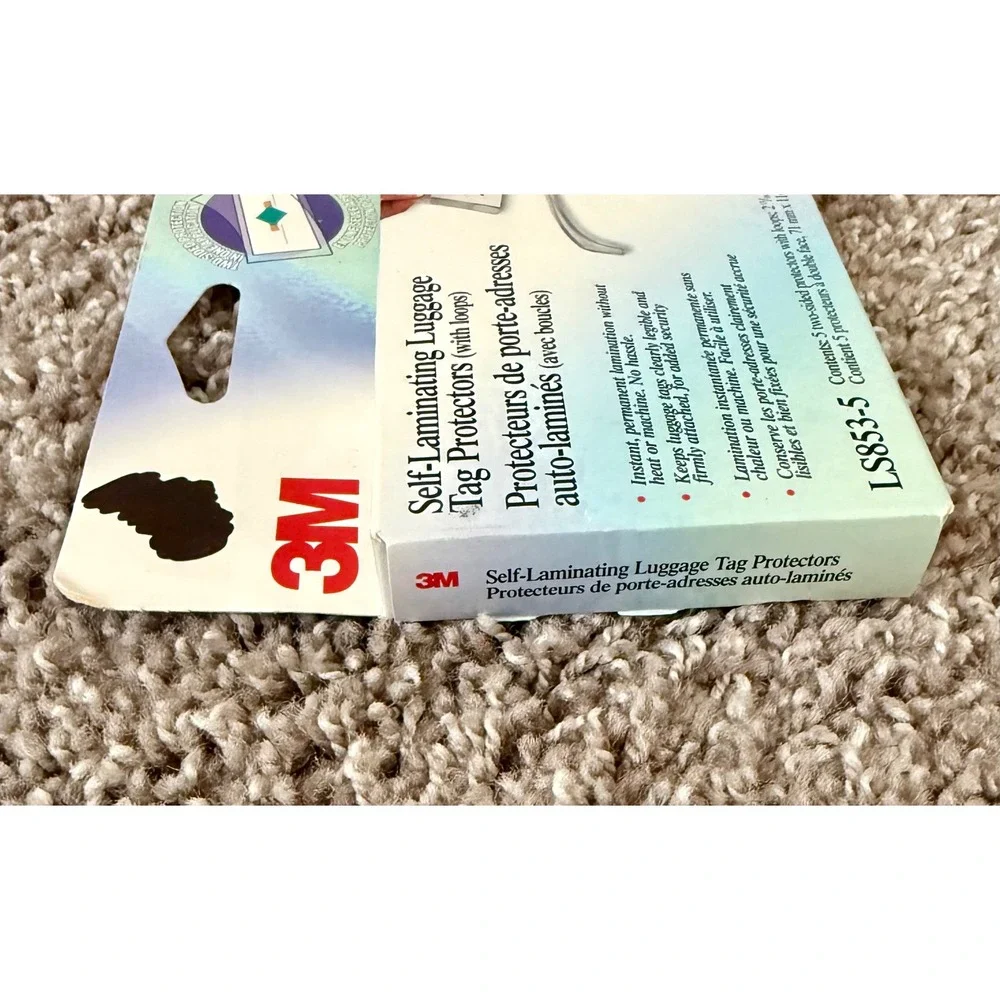 3M Self-Laminating Luggage Tag Protectors Clear New LS853-5 5-Pack